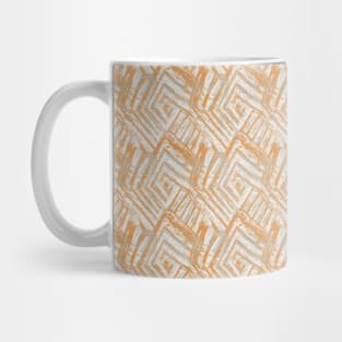 Woodblock geometric print brown Mug